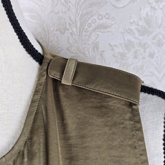 Banana Republic Heritage Collecitons Size Small Olive Green Sleeveless Blouse - Picture 3 of 12